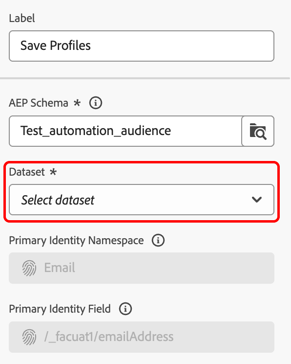 The dataset dropdown is highlighted.