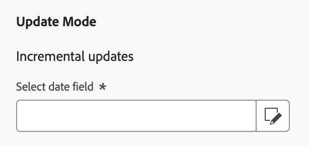 The update mode, incremental updates, is displayed.