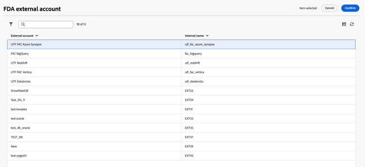 The popover displaying the external account options is displayed.