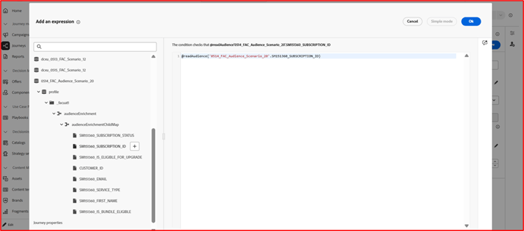 The expression editor is displayed.