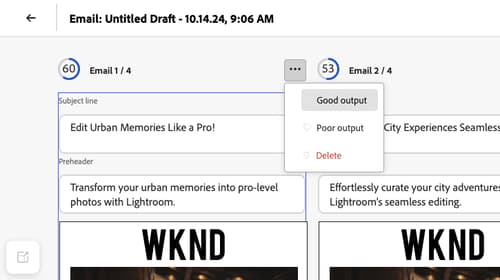 Submit feedback on content generation
