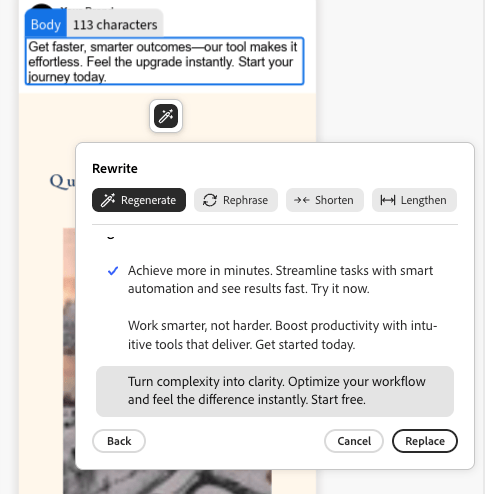 Choose the rewritten content that fits best