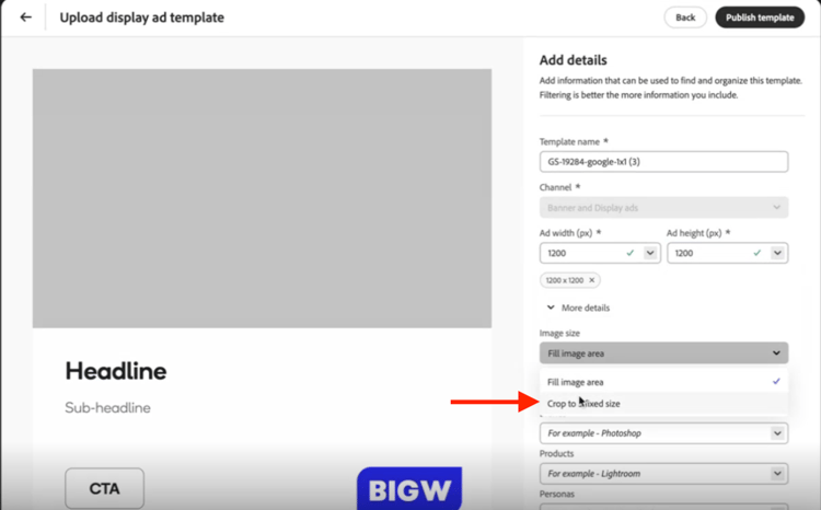 Cropped to a fixed size