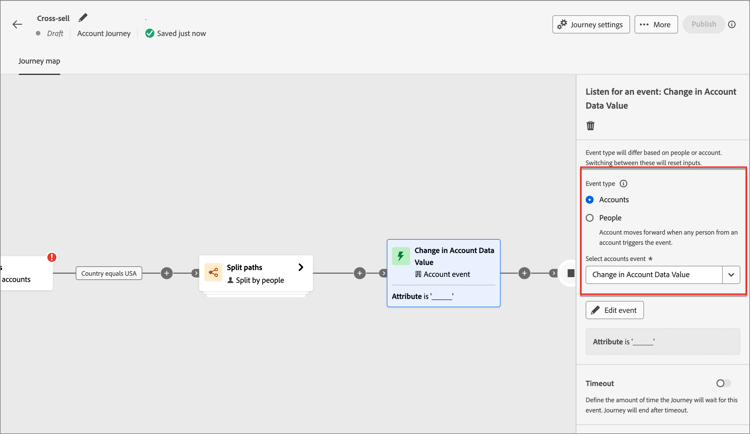 Journey node - listen to events on account