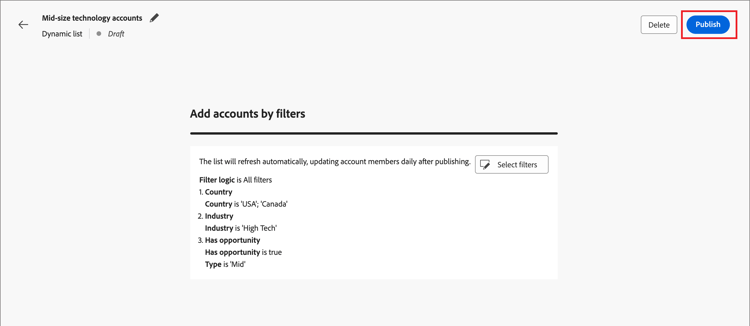 Click Publish at the top right