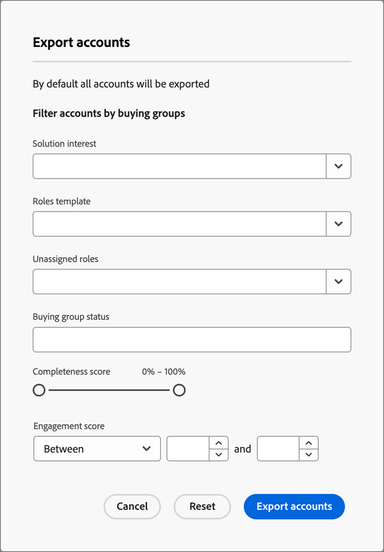 Specify the account audience filtering