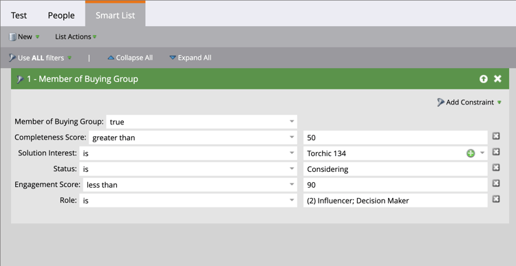 Member of Buying Group filter with multiple constraints