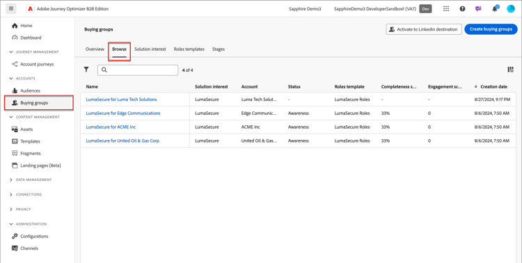 Click Create buying groups