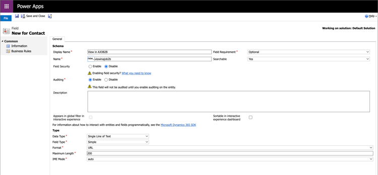 New field for Contact entity