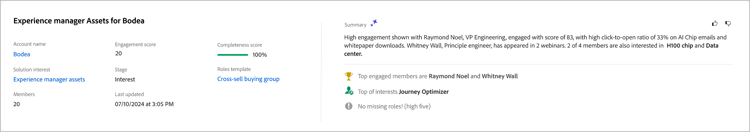Buying group summary