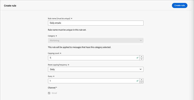 Access the communication limits configuration