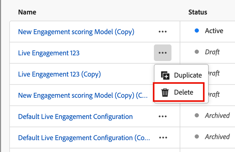 Delete the draft score model
