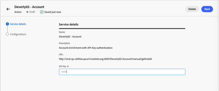 Add the authentication credentials