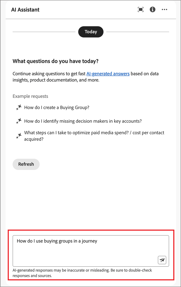 Enter a question in the text box