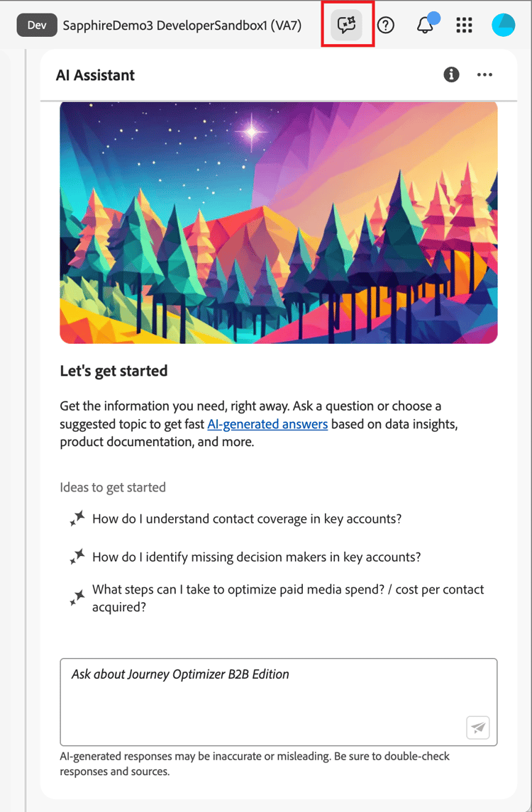 Click the icon to access the AI Assistant