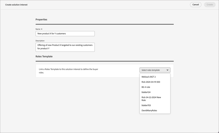 Solution Interest tab