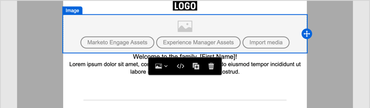 Select an asset for the image component