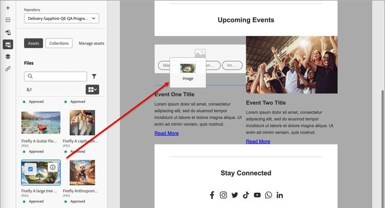 Drag and drop an image asset