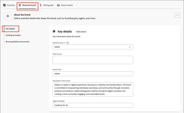 About the brand - Key details