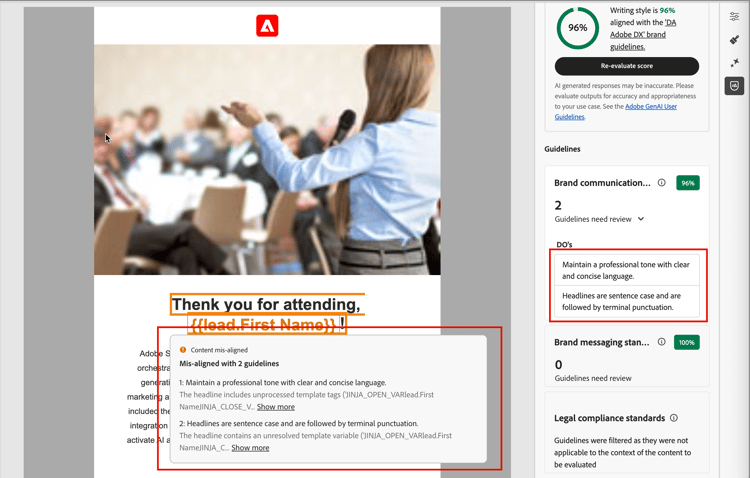 Brand alignment evaluation details