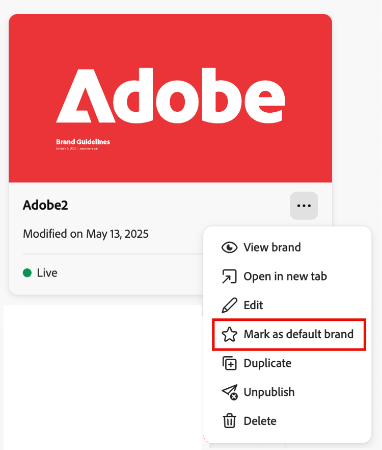 Designate the default brand identity