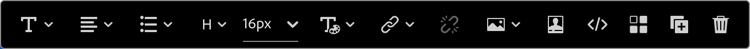 Content component toolbar