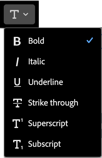 Change text style tool