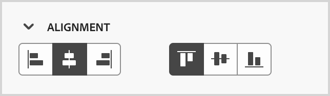 Alignment styles for an HTML component