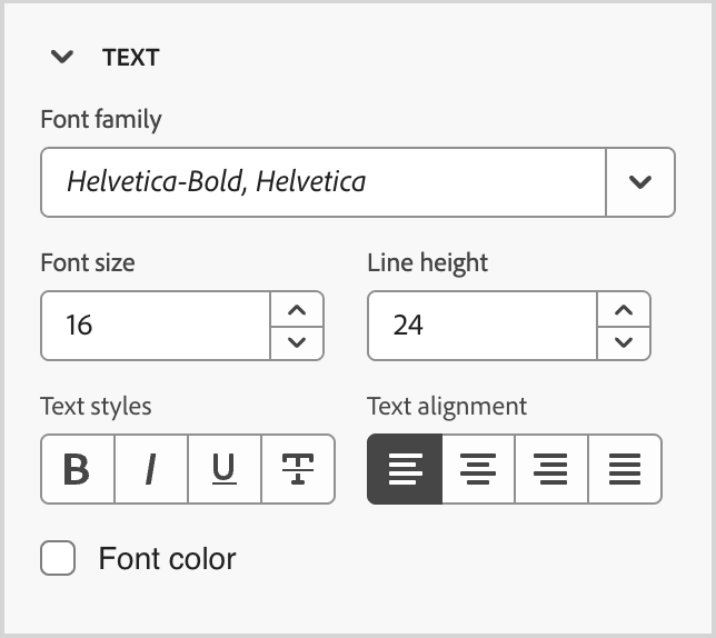 Text styles