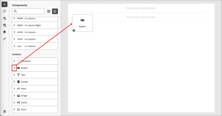 Drag the content component into the structure component