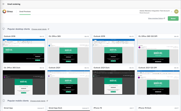 Litmus email previews