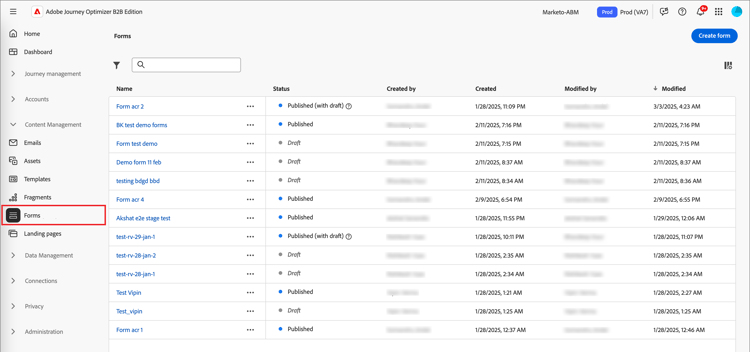 Access the forms library