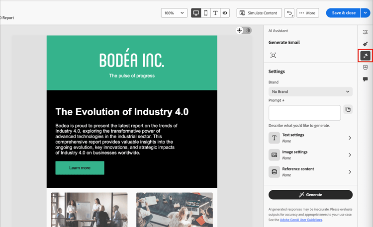 AI Assistant - prompt library for generating landing page content