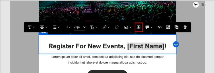 Click the Personalize icon