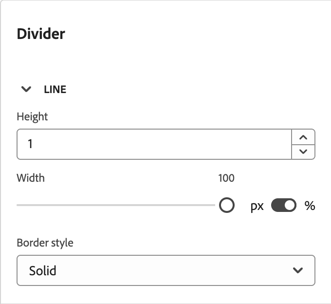 Divider linesettings