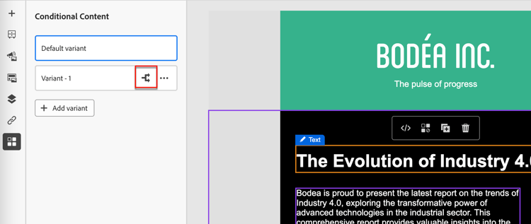 Select condition for variant