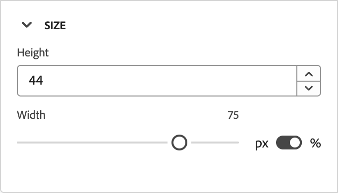 Button size settings