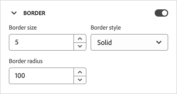 Button border settings