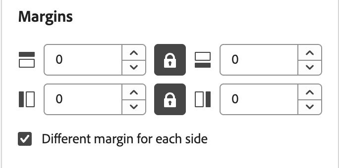 Margin settings
