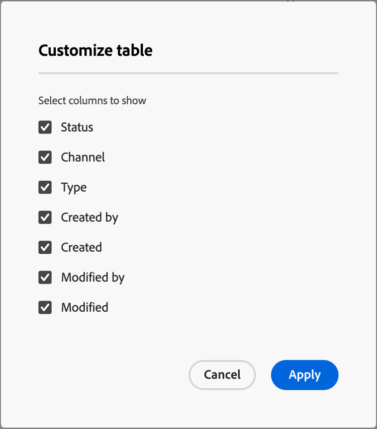 Select the columns that you want to display