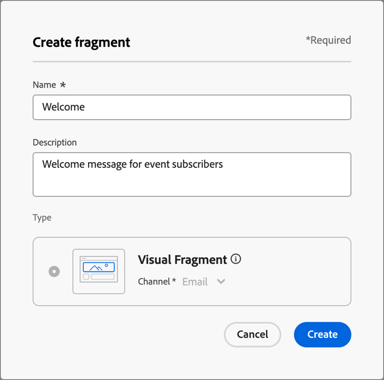 Create fragment dialog