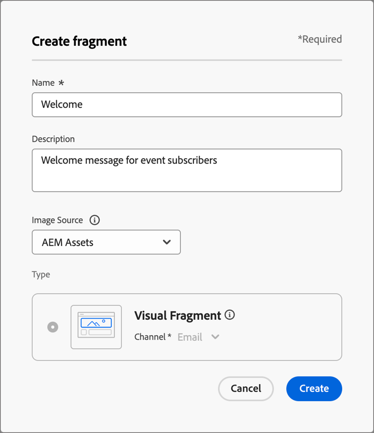 Create fragment dialog