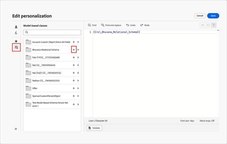 Personalization editor - Model-based classes - add custom object fields