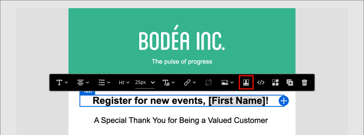 Click the Personalize icon