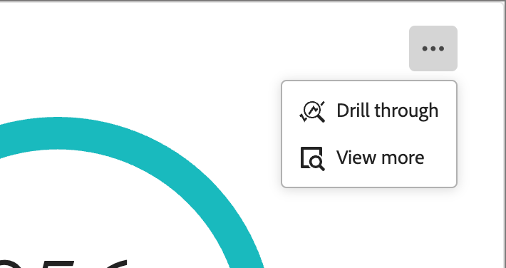 Engagement dashboard data - action menu