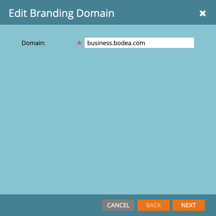 Edit Branding Domain dialog