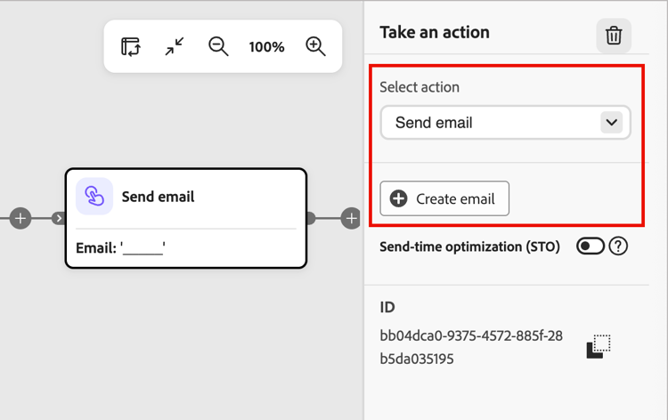 Take an action - send an email