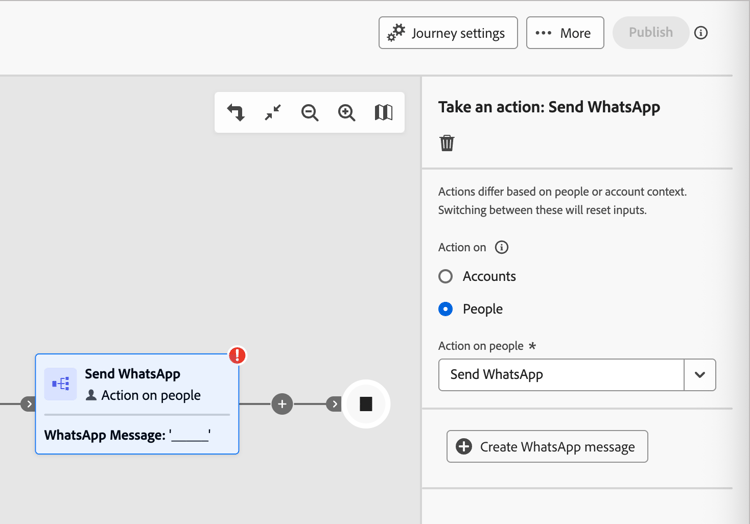 Take an action - send WhatsApp