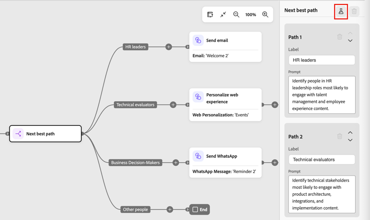 Next best path - click simulate icon