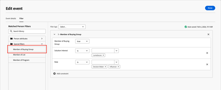 Split path by people condition for buying group membership